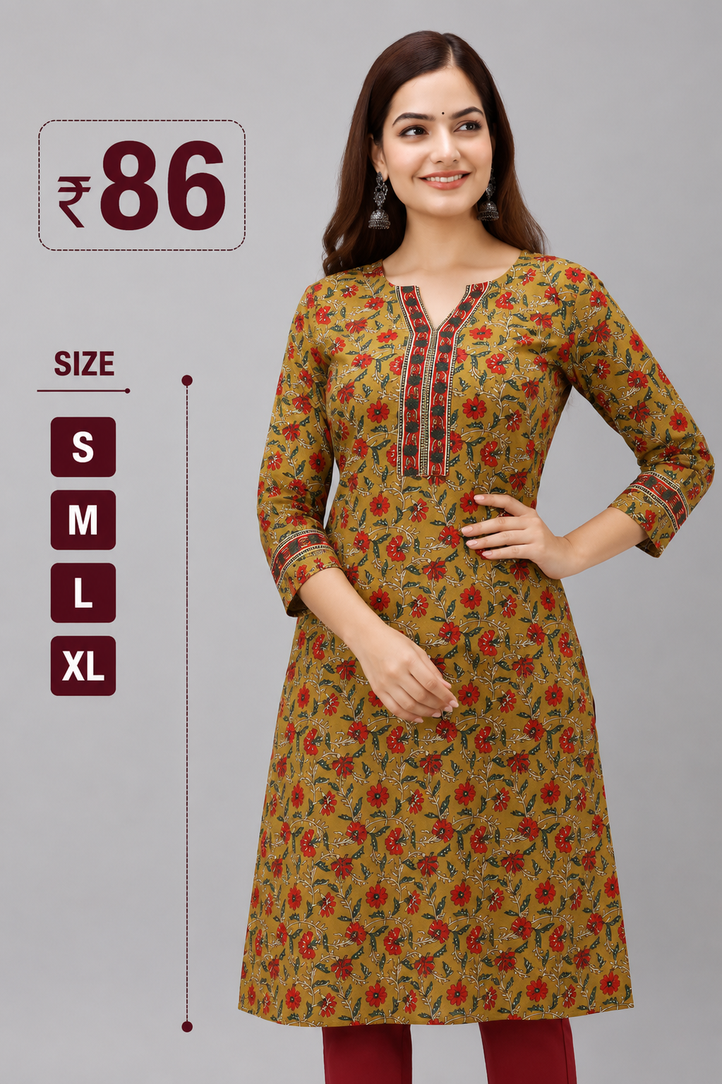 Cotton Rayon Straight Kurta